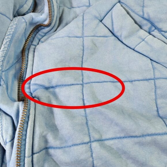 Free People Dolman Quilted Knit Jacket Top Oversized Zip-Up Slouchy L NEW 284212 - Picture 8 of 9